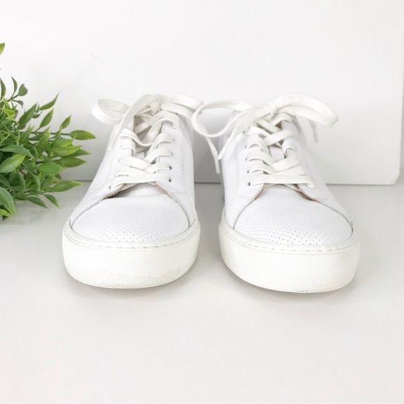 GREATS Perforated Royale Leather Blanco Sneakers 9 - Picture 3 of 7